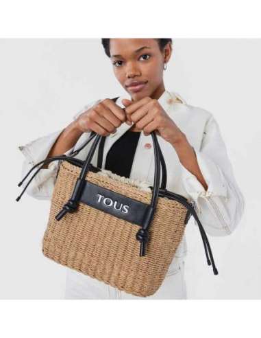 Cabàs mitjà de ràfia Scoubidou